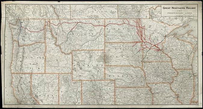 Great Northern map circa 1889 Great Northern map circa 1889