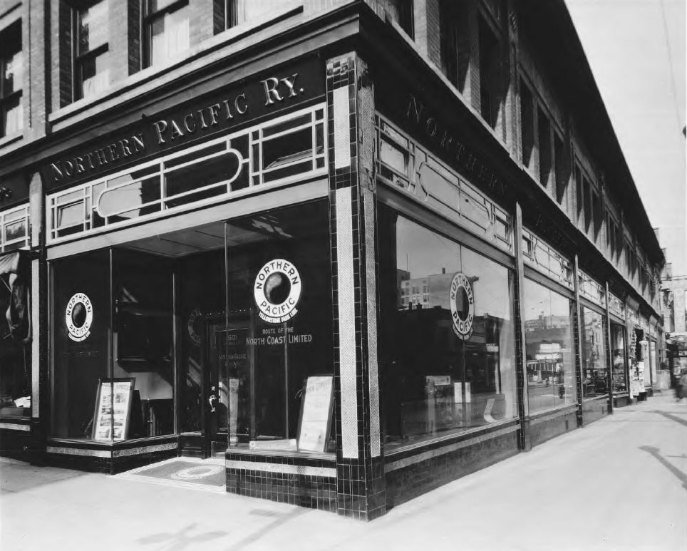 The Northern Pacific Railroad ticketing office in Vancouver, B.C., in 1927. The Northern Pacific Railroad ticketing office in Vancouver, B.C., in 1927.