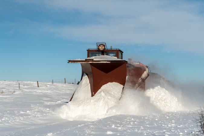 Train snow plow. Train snow plow.