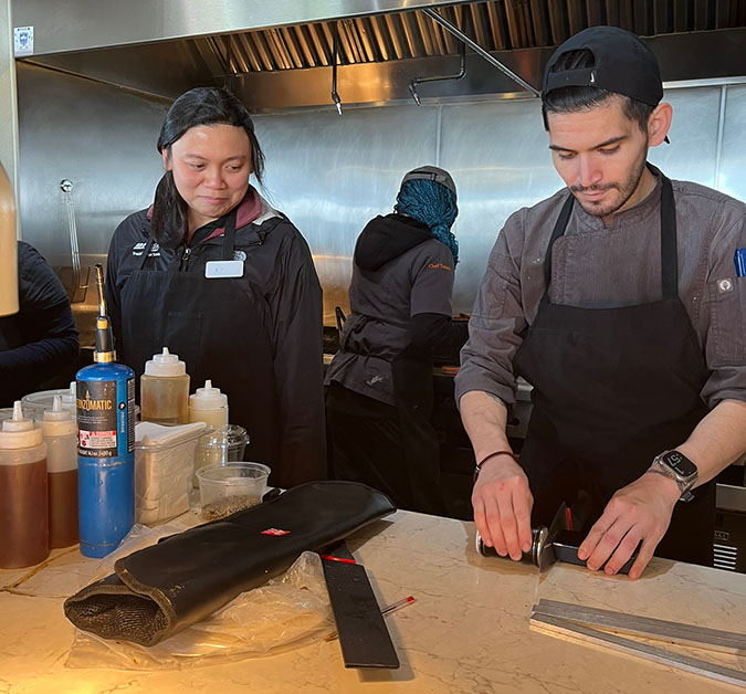 From left to right: Isa Chan and Nico (sous chef apprentice at Taste) From left to right: Isa Chan and Nico (sous chef apprentice at Taste)