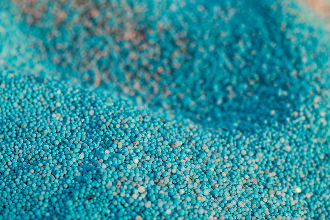 Fertilizer in its dry form. Fertilizer in its dry form.