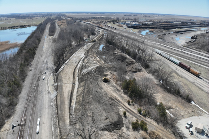 An aerial of the hump yard expansion An aerial of the hump yard expansion
