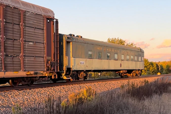 RPCX 391 coupled to a BNSF freight train on its final journey RPCX 391 coupled to a BNSF freight train on its final journey