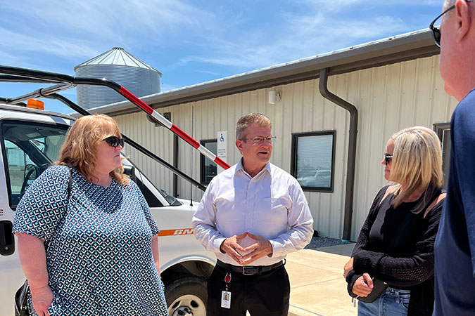 Howe gives visitors a tour of the Alliance Intermodal Facility. Howe gives visitors a tour of the Alliance Intermodal Facility.