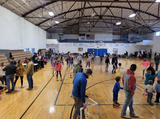 The crowd at one of the first community skate nights in Livingston The crowd at one of the first community skate nights in Livingston