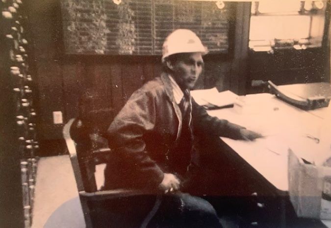 Stanley Mudge Jr. at a centralized welding plant, Amarillo, 1980. Stanley Mudge Jr. at a centralized welding plant, Amarillo, 1980.