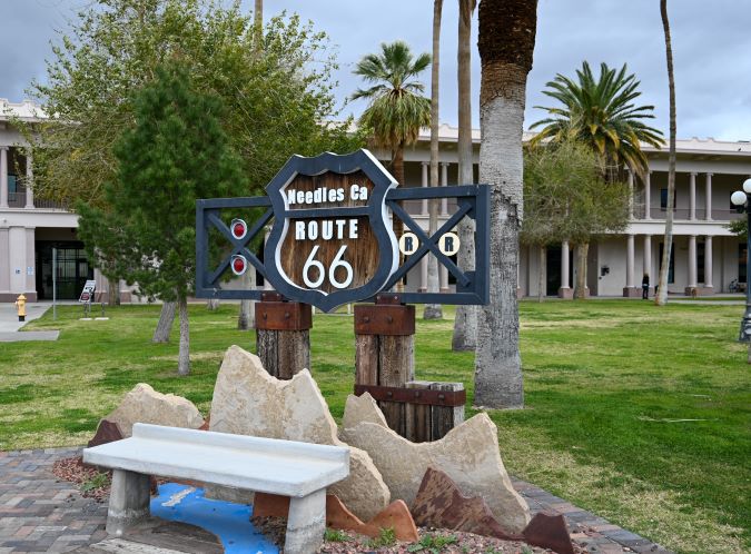 A Needles welcome sign near El Garces today. A Needles welcome sign near El Garces today.