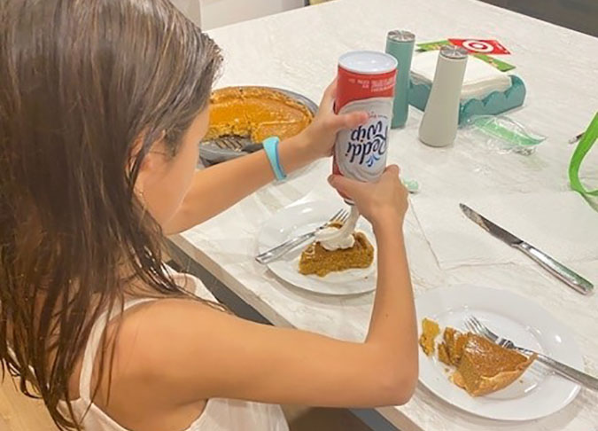 BNSF’s Justin Wormmeester, general director of federal government affairs, and his daughter Leigh tried out the pumpkin pie recipe. Leigh said it was “the best pumpkin pie ever!” BNSF’s Justin Wormmeester, general director of federal government affairs, and his daughter Leigh tried out the pumpkin pie recipe. Leigh said it was “the best pumpkin pie ever!”