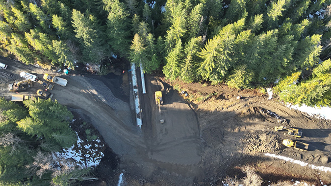 An aerial of the site An aerial of the site