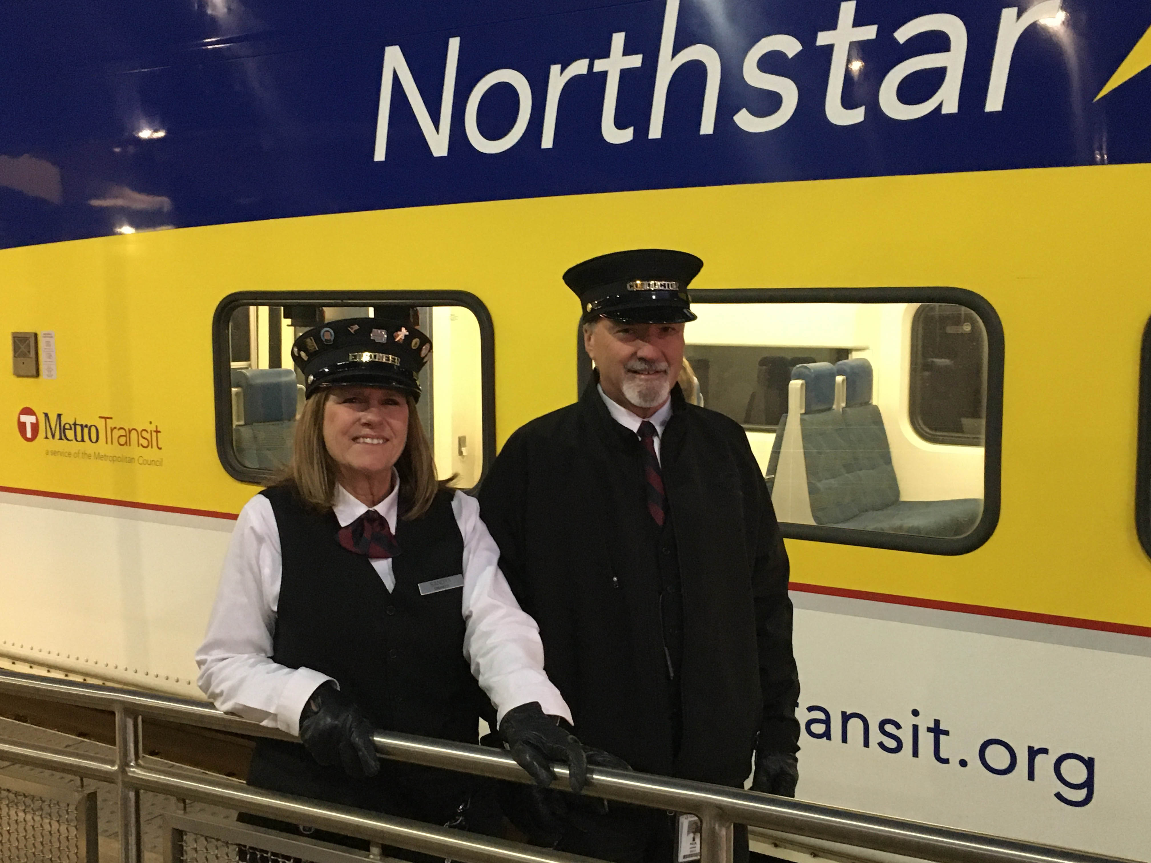 Locomotive Engineer Sandra Lemke and husband, conductor Paul Lemke Locomotive Engineer Sandra Lemke and husband, conductor Paul Lemke