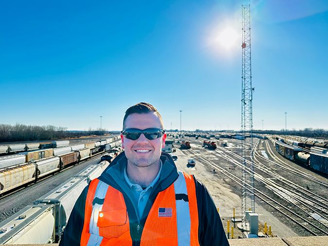 Tim Worrell at the Galesburg yard Tim Worrell at the Galesburg yard