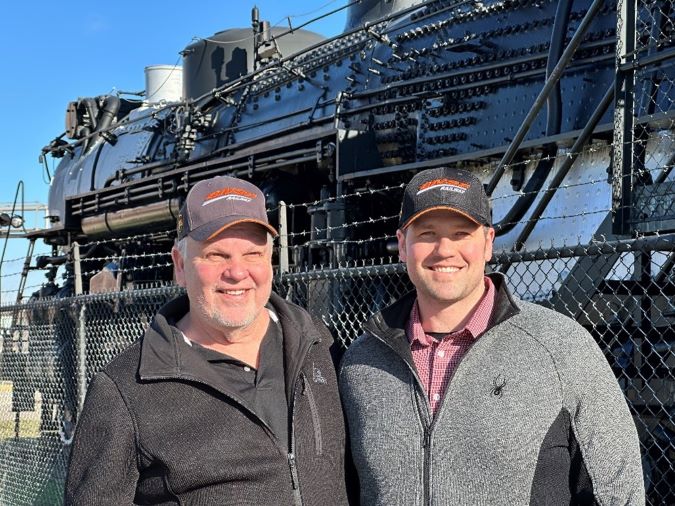 Tim Worrell, right, with his father, Ken Worrell, locomotive engineer Tim Worrell, right, with his father, Ken Worrell, locomotive engineer