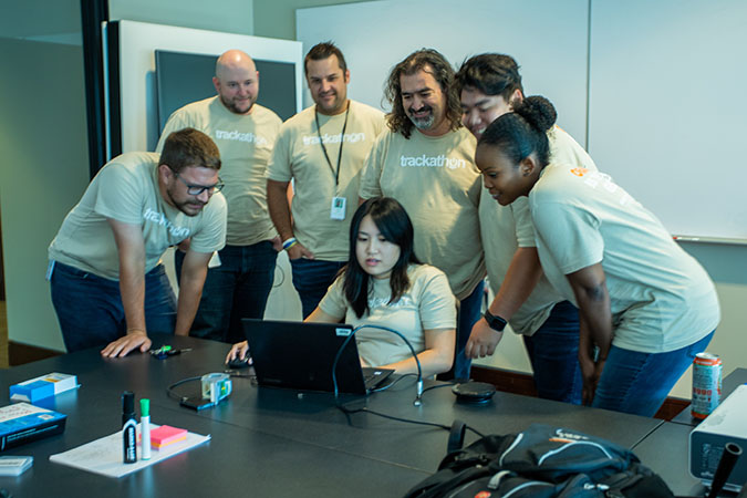 BNSF employees compete in Trackathon. This year’s competition was a combination of remote and in-person participation. BNSF employees compete in Trackathon. This year’s competition was a combination of remote and in-person participation.