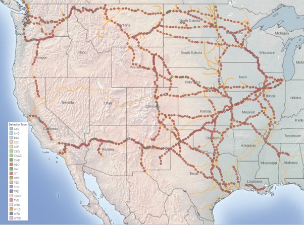 BNSF’s network of 4,000 equipment detection technology systems BNSF’s network of 4,000 equipment detection technology systems