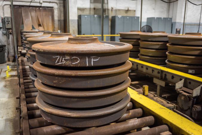 Damaged wheels awaiting repair or recycling at our Havelock, Nebraska, facility Damaged wheels awaiting repair or recycling at our Havelock, Nebraska, facility