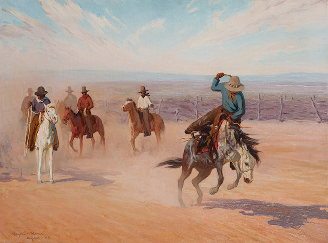 Indians Breaking Bronco, 1913; oil on canvas; 22 x 28 inches Indians Breaking Bronco, 1913; oil on canvas; 22 x 28 inches