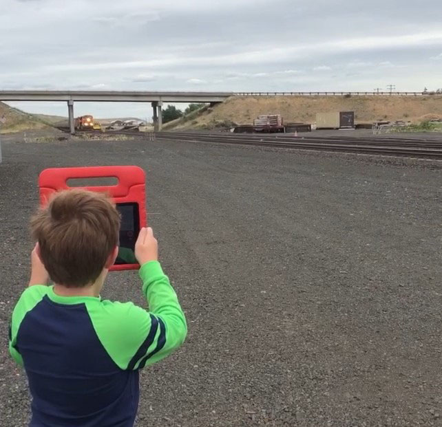 Alexander during his very first railfanning experience Alexander during his very first railfanning experience